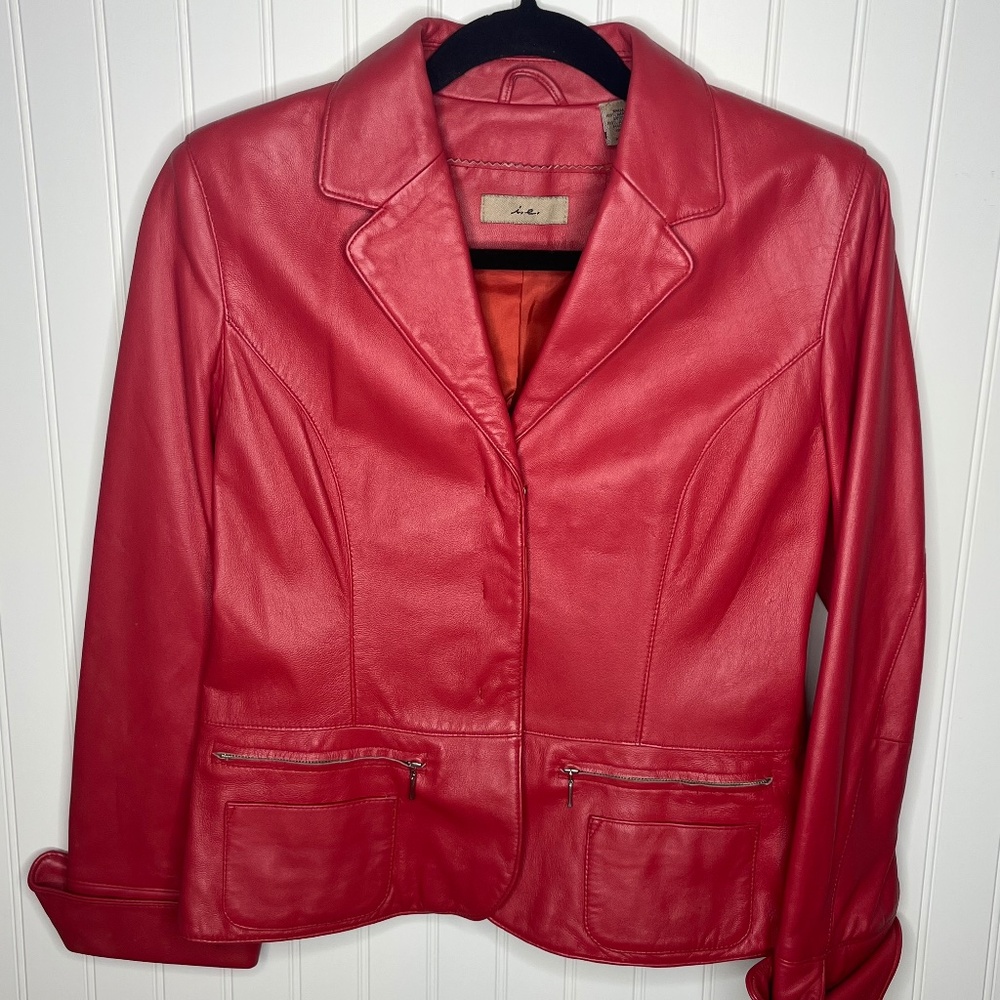 i.e. Women’s Red Leather Jacket